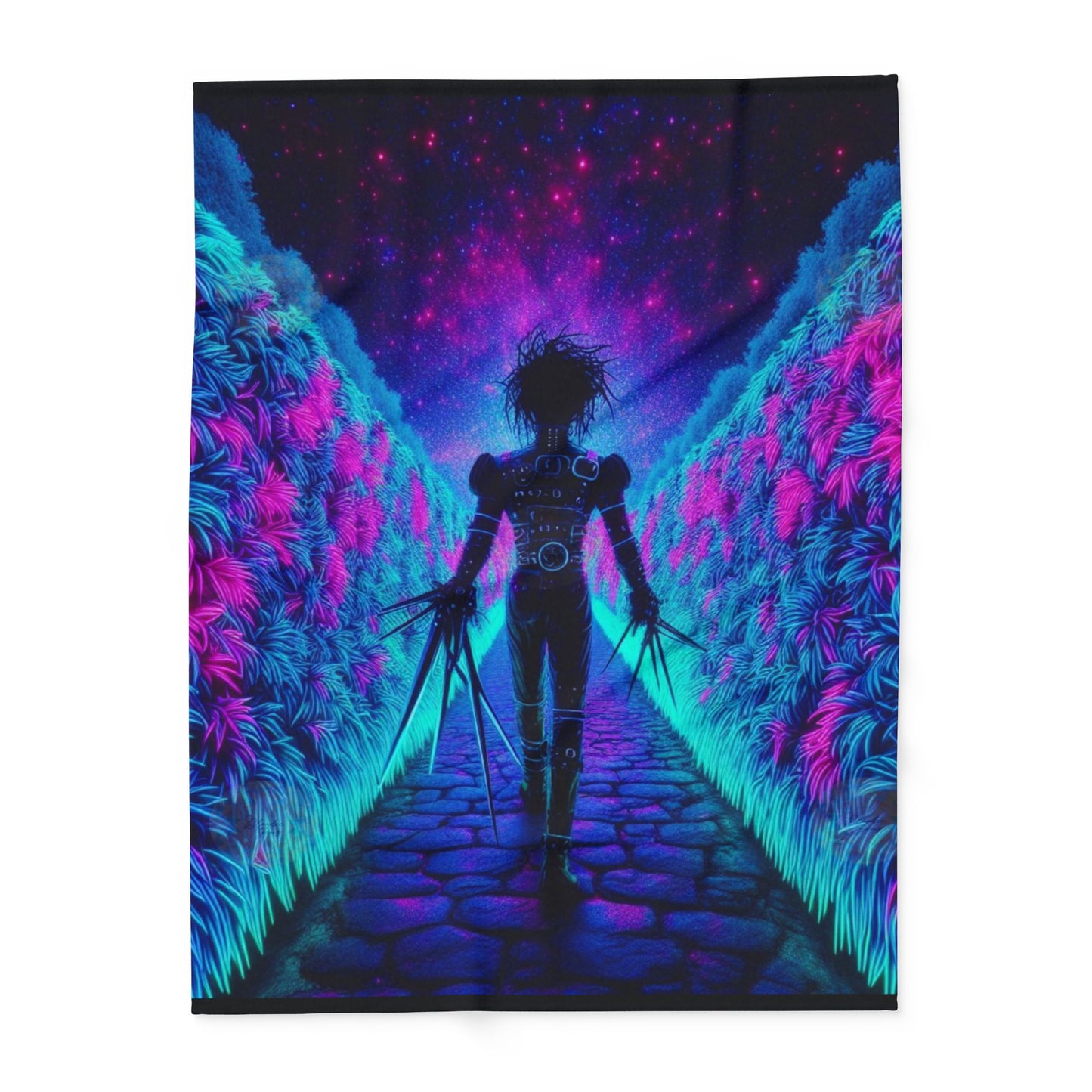 Fleece Blanket - Purple Blue Cozy Design