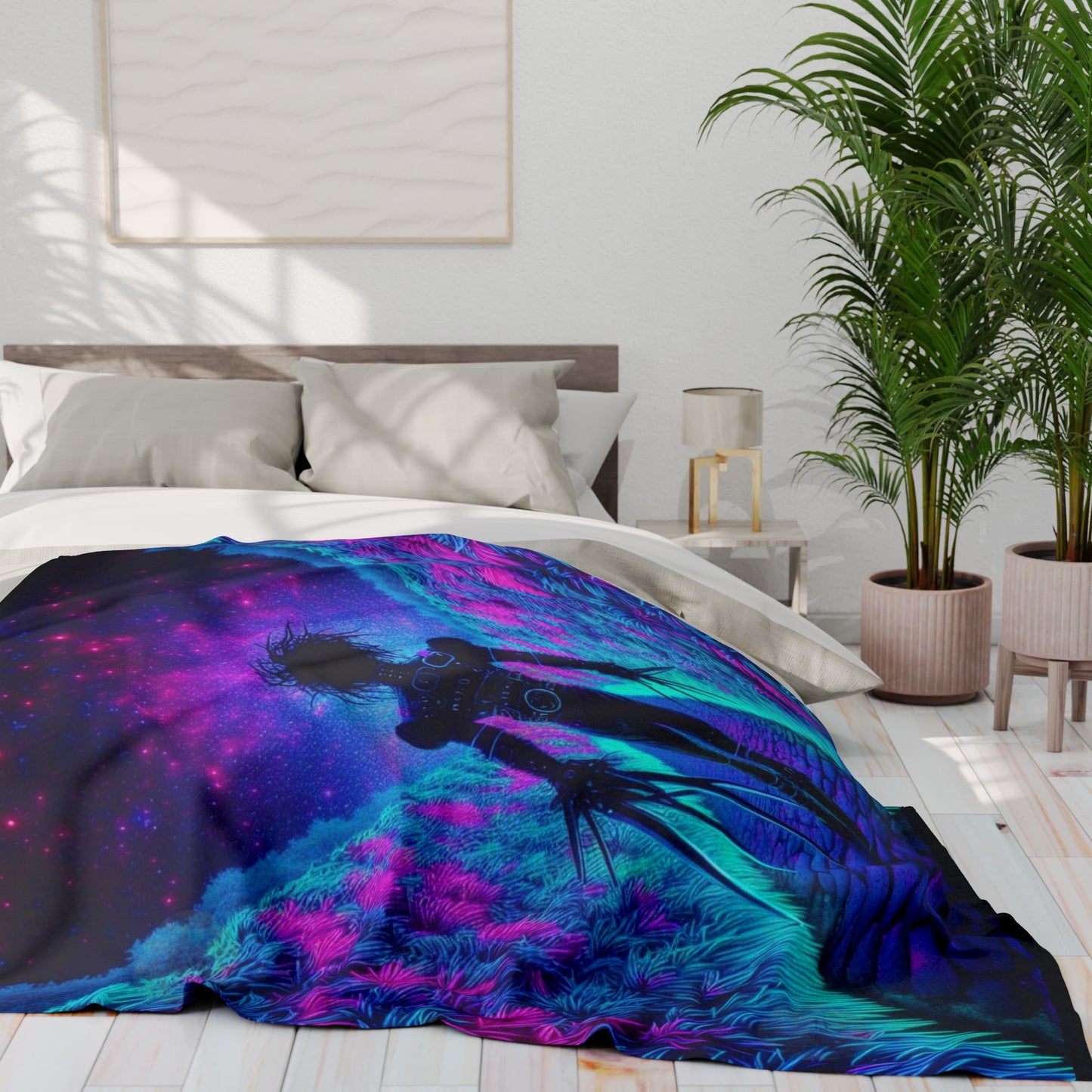 Fleece Blanket - Purple Blue Cozy Design