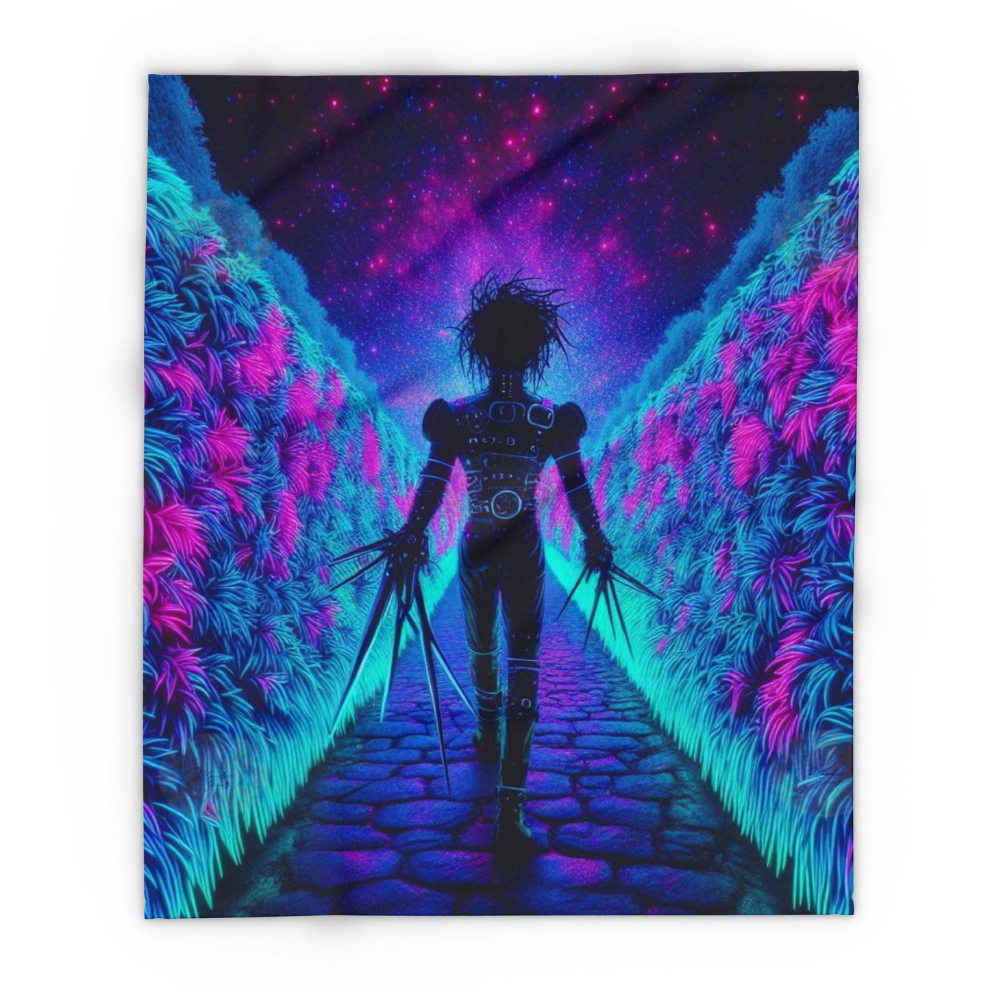 Fleece Blanket - Purple Blue Cozy Design