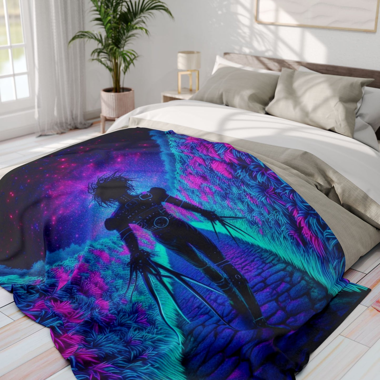 Fleece Blanket - Purple Blue Cozy Design