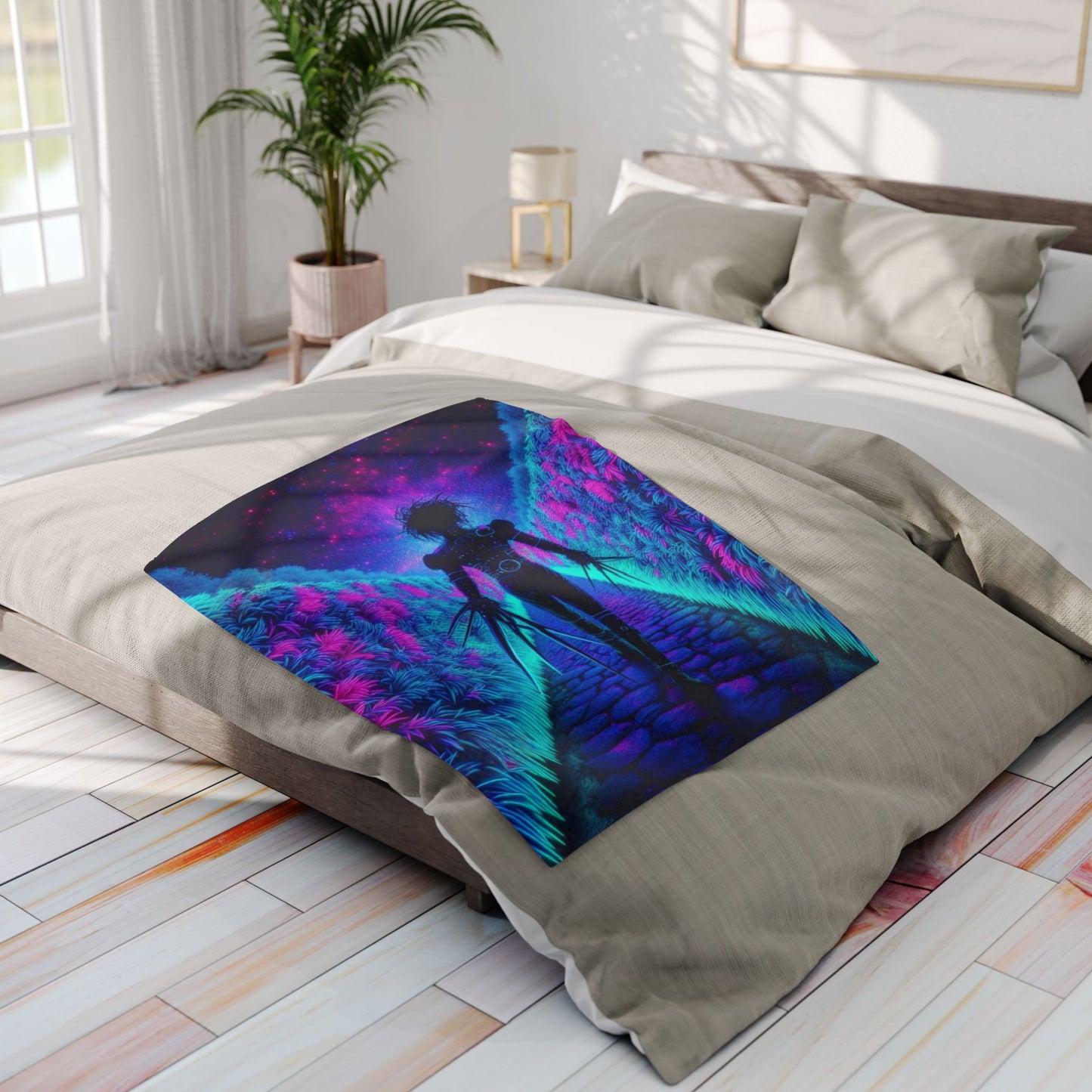 Fleece Blanket - Purple Blue Cozy Design