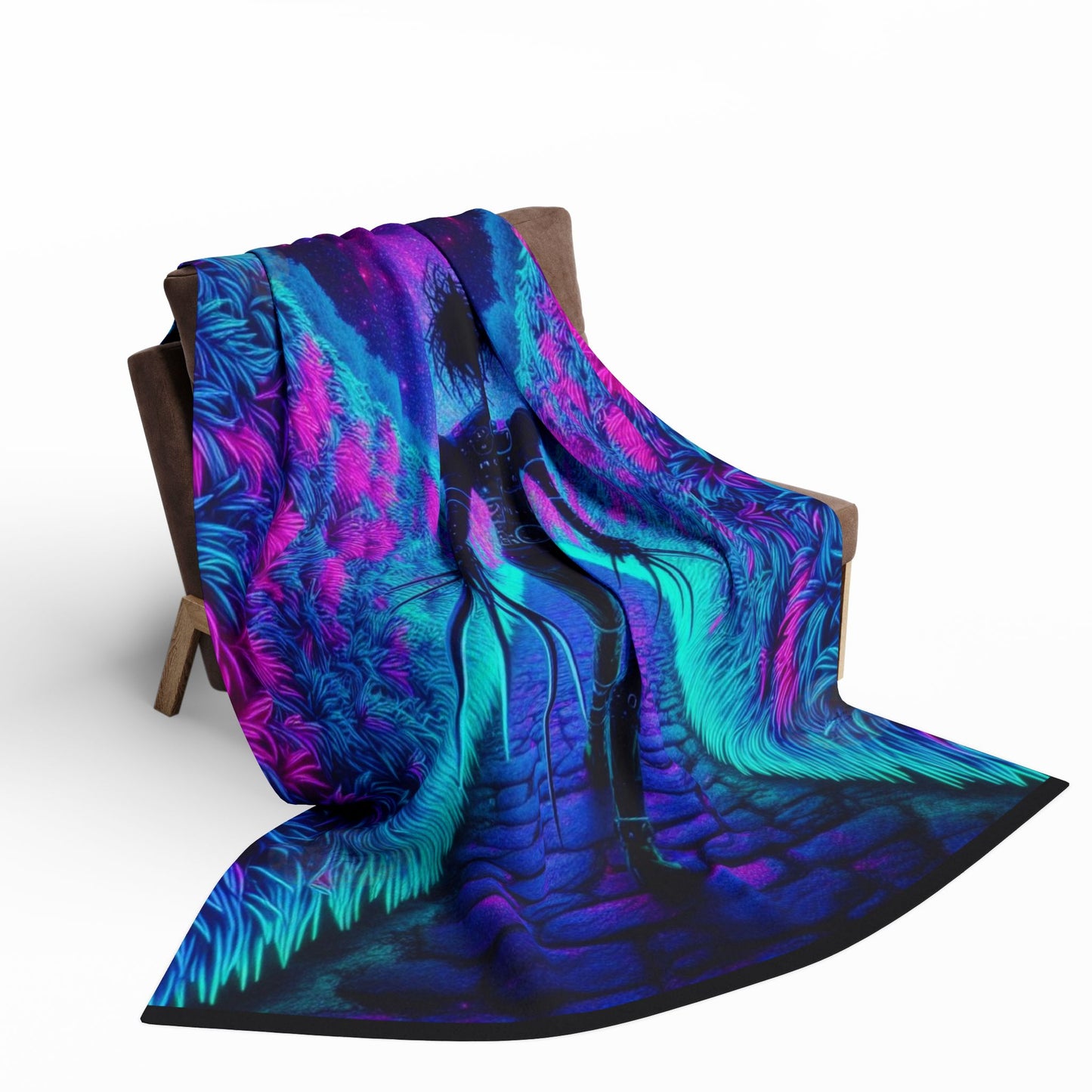 Fleece Blanket - Purple Blue Cozy Design