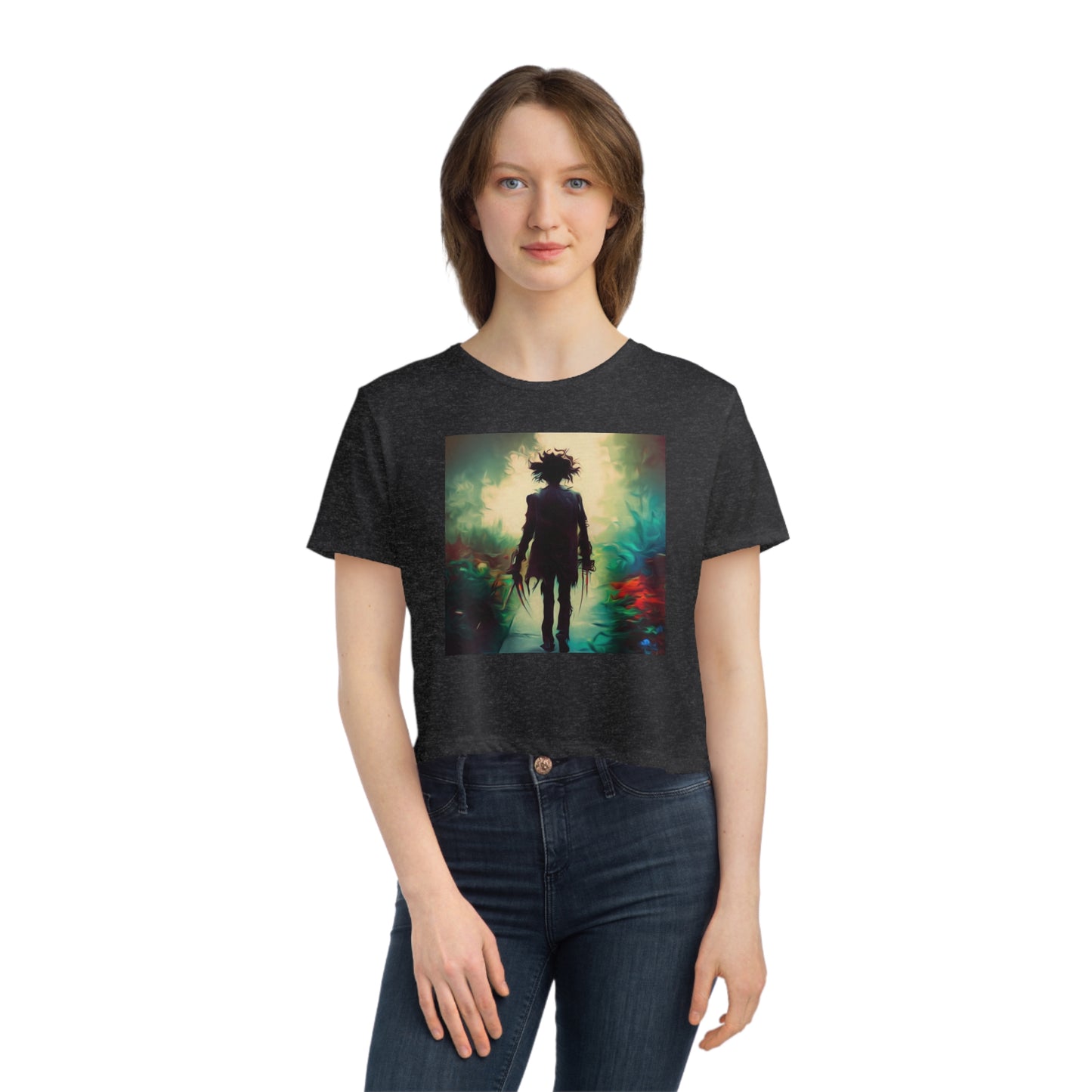 Women's Flowy Cropped Tee - Edward Scissor Hands