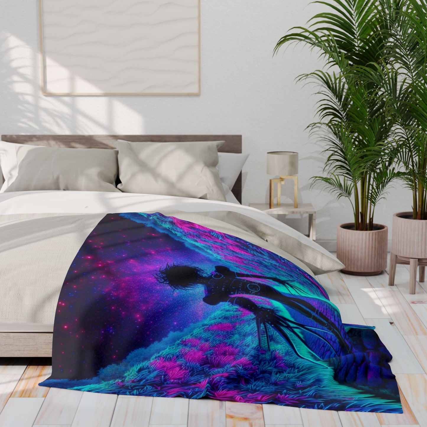 Fleece Blanket - Purple Blue Cozy Design