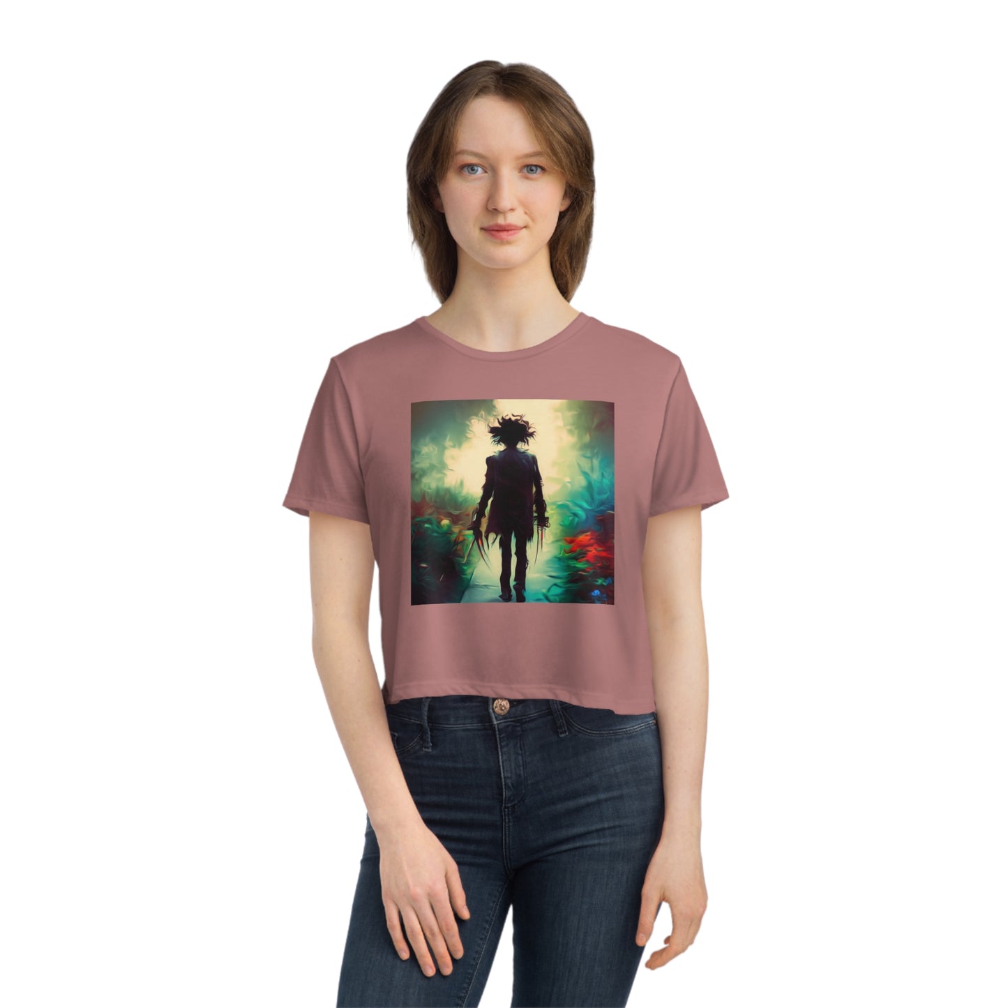 Women's Flowy Cropped Tee - Edward Scissor Hands