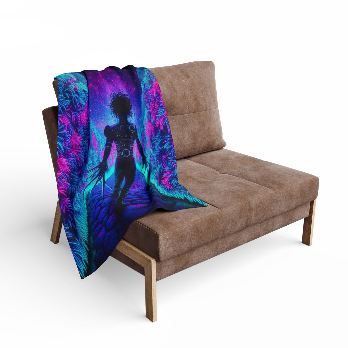 Fleece Blanket - Purple Blue Cozy Design