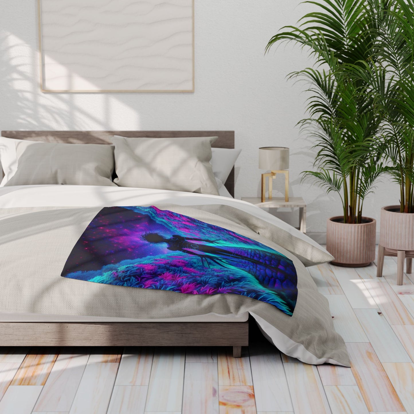 Fleece Blanket - Purple Blue Cozy Design