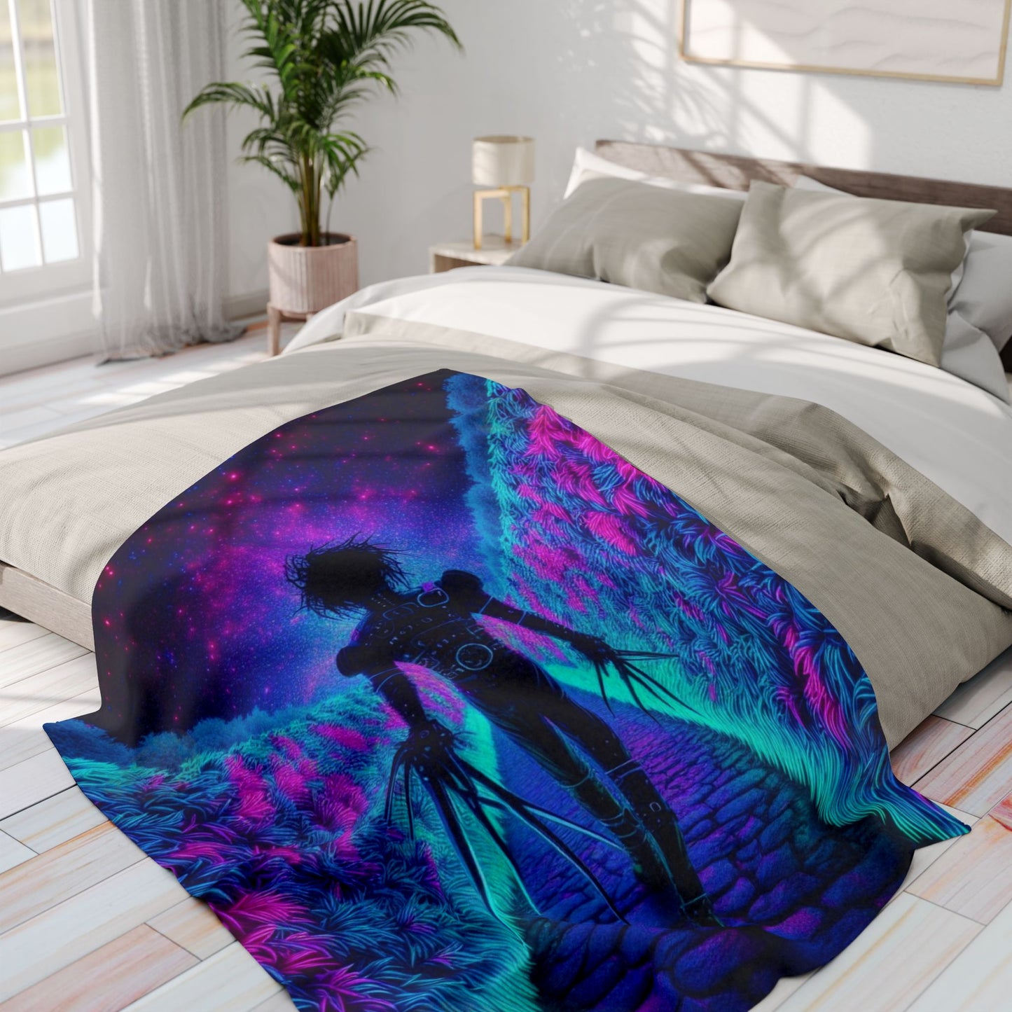 Fleece Blanket - Purple Blue Cozy Design