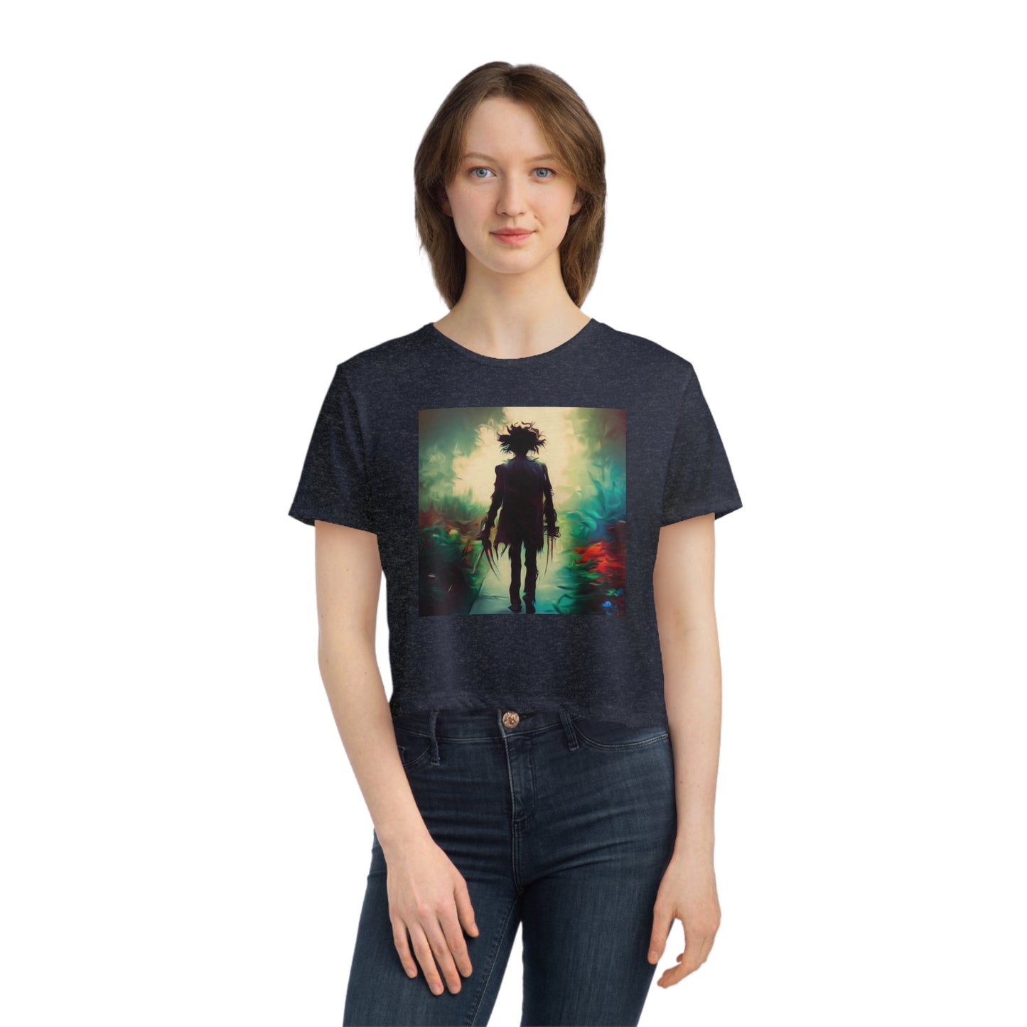 Women's Flowy Cropped Tee - Edward Scissor Hands
