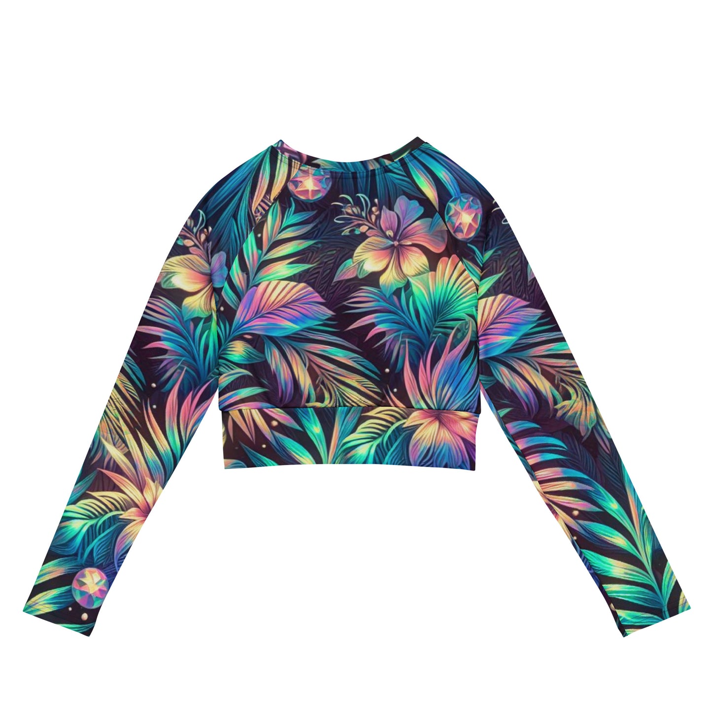 Recycled long-sleeve crop top