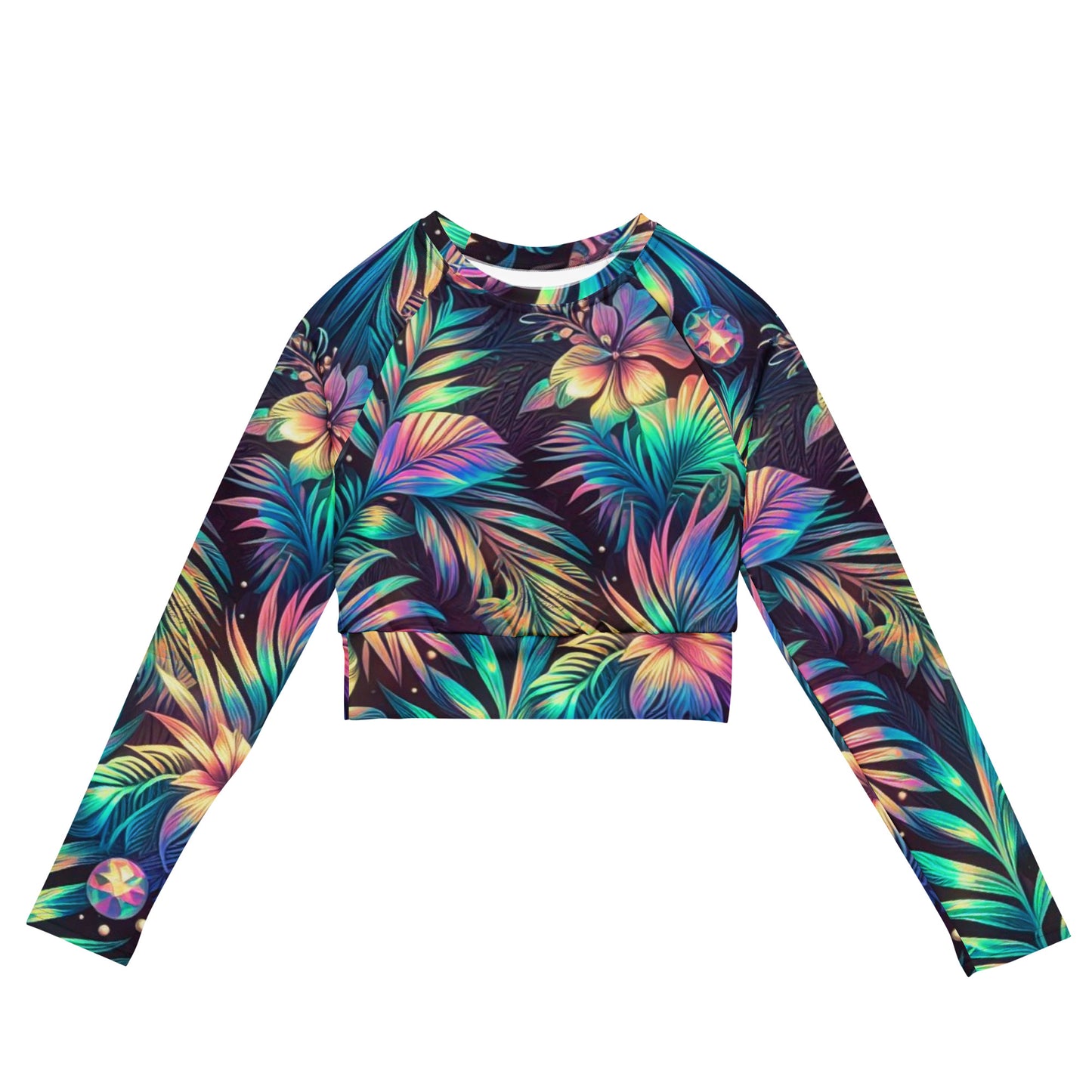 Recycled long-sleeve crop top