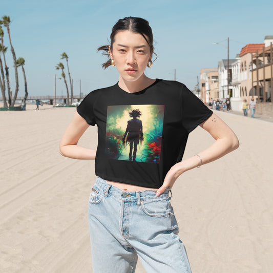 Women's Flowy Cropped Tee - Edward Scissor Hands